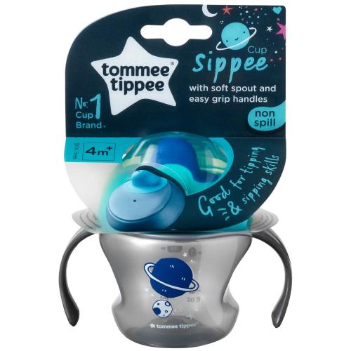 Tommee Tippee Sippee Cup 4m+ Κωδ 447151 Εκπαιδευτικό Κύπελλο με Στόμιο & Λαβές Γκρι 150ml
